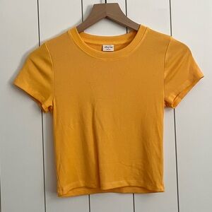 Aritzia Wilfred Free Ribbed Short Sleeve Baby Tee